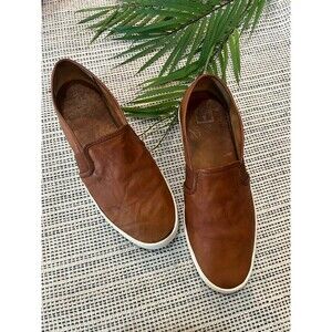 FRYE Dylan leather slip on shoes in cognac, size 10M